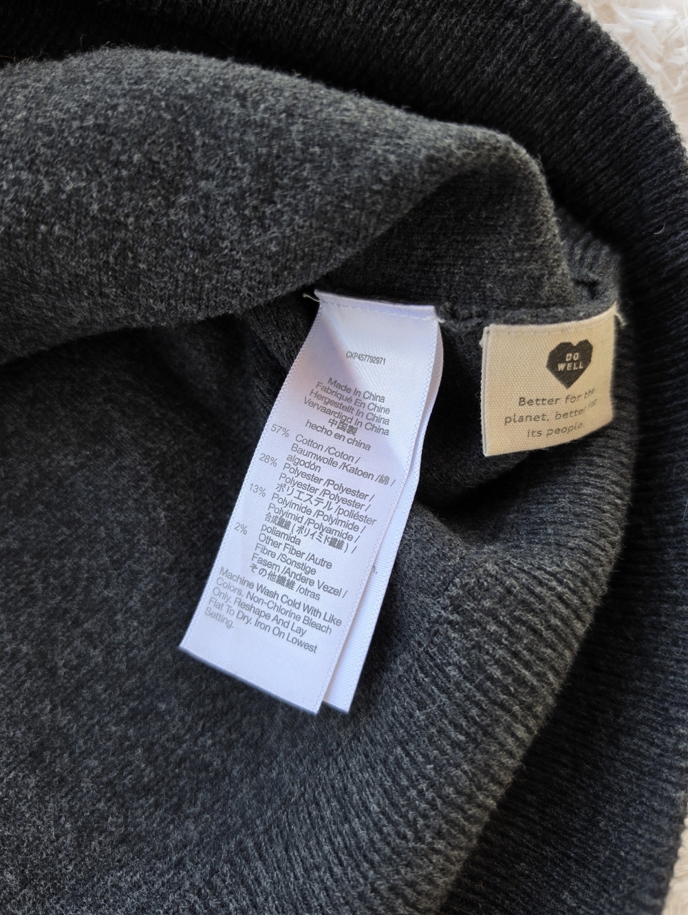 Madewell Charcoal‎ Grey Knit Hoodie Sweater Dress - Picture 9 of 10